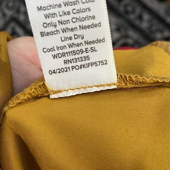 Roan + Ryan Talulah Dress beautiful gold color fabric flattering ruffles - Picture 14 of 14